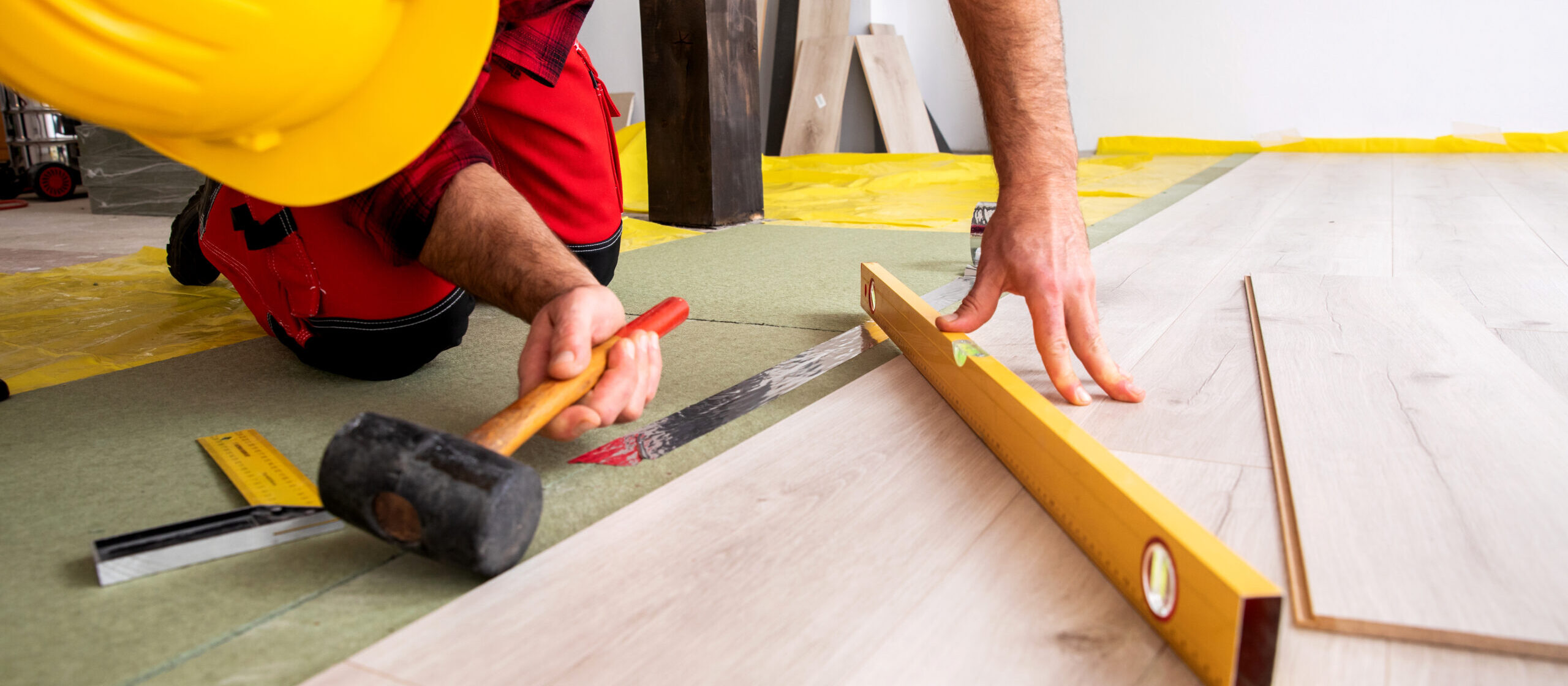 Handyman,Installing,New,Laminated,Wooden,Floor